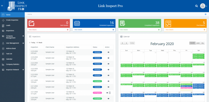 link inspect pro dashboard