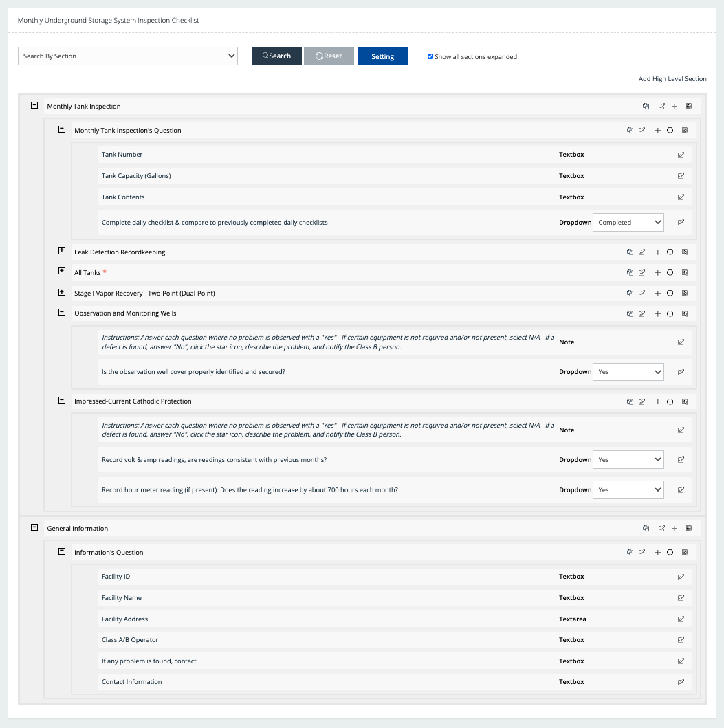 Monthly Underground Storage System Inspection Checklist