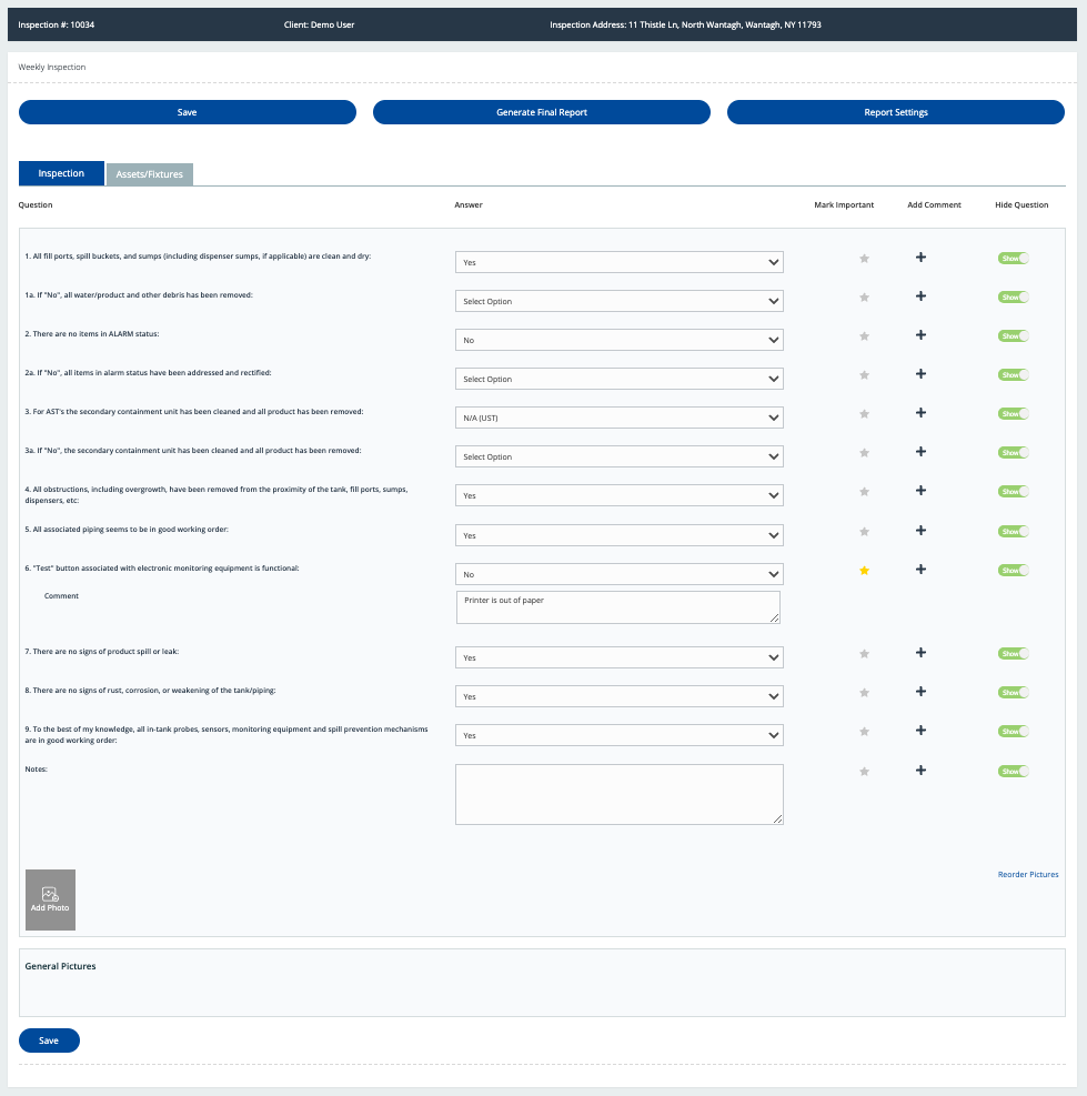 Inspection Form